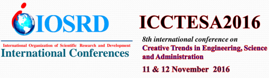 8th International Conference on Creative Trends in Engineering, Science d and Administration (ICCTESA-2016), Thiruvananthapuram, Kerala, India