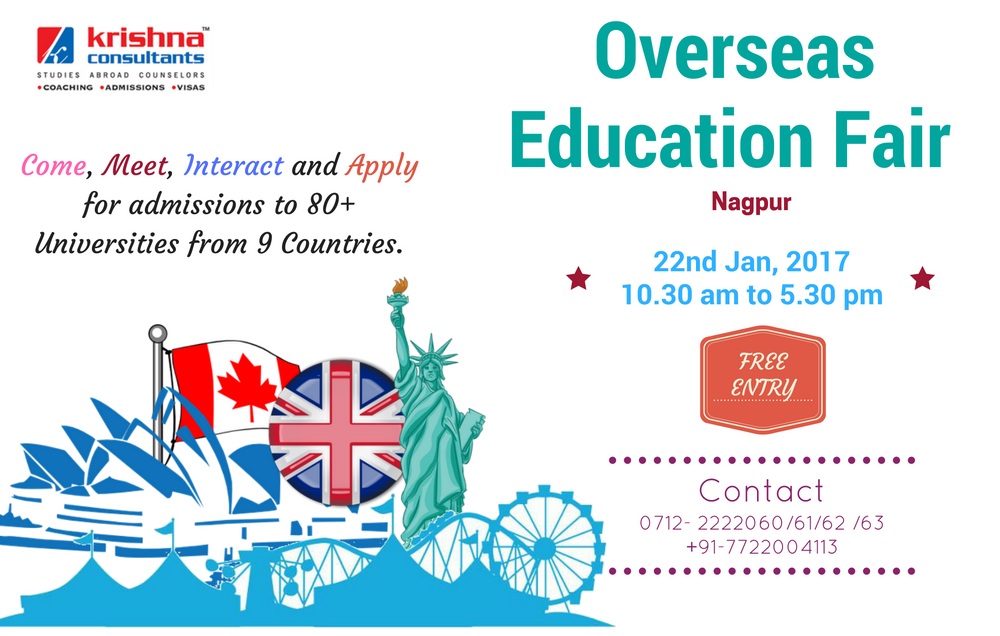 Overseas Education Fair 2017 in Nagpur to be hosted by Krishna Consultants, Nagpur, Maharashtra, India