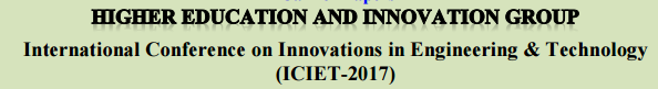 International Conference on Innovations in Engineering & Technology (ICIET-2017), Pattaya, Thailand