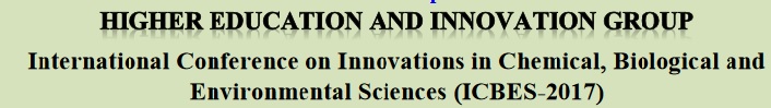 International Conference on Innovations in Chemical, Biological and Environmental Sciences (ICBES-2017), Pattaya, Thailand