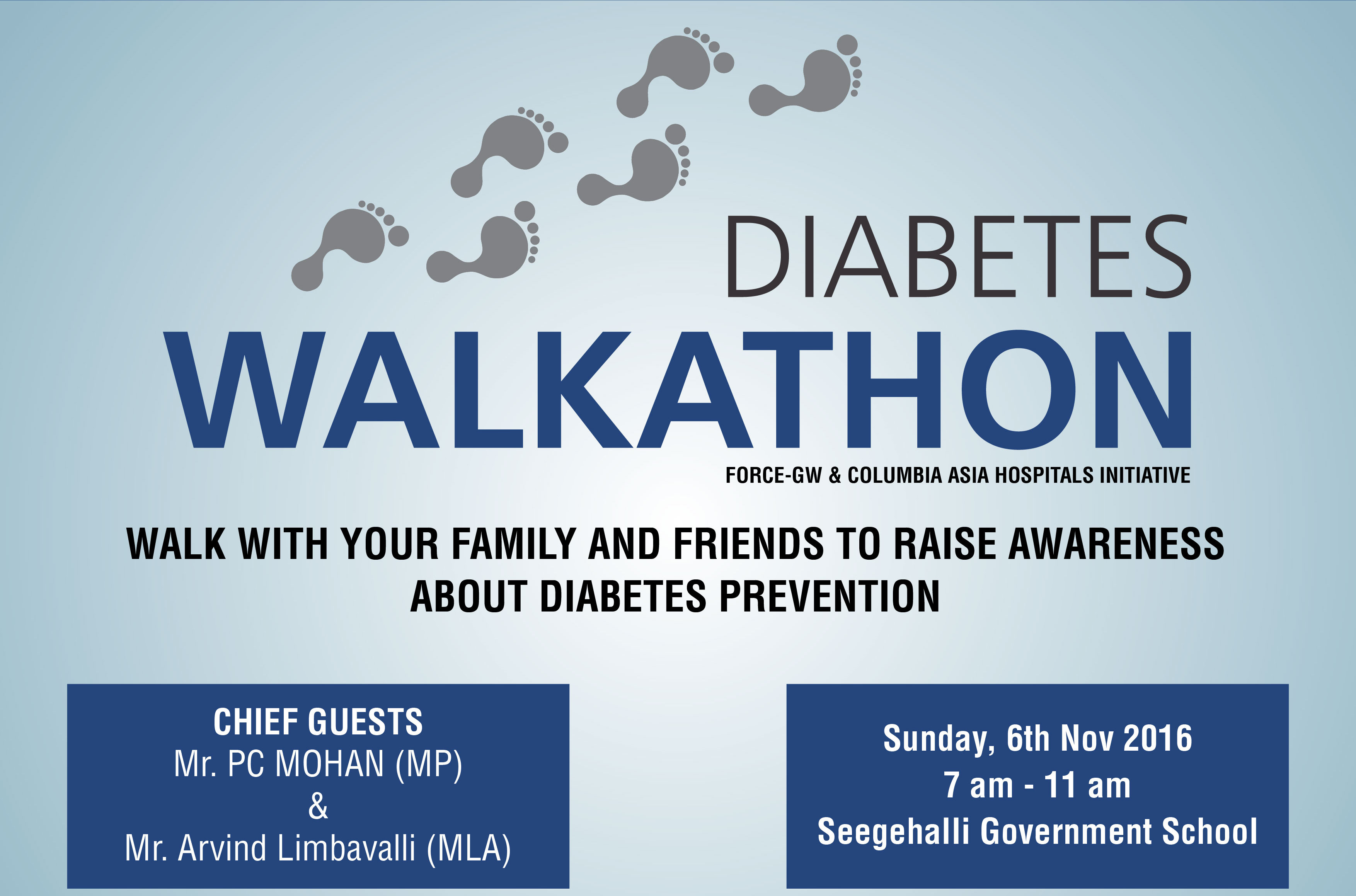 Diabetes Walkathon (Columbia Asia Hospital and Force-GW), Bangalore, Karnataka, India