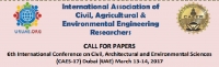 6th International Conference on Civil, Architectural and Environmental Sciences (CAES-17)