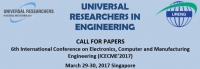 6th International Conference on Electronics, Computer and Manufacturing Engineering (ICECME'2017)